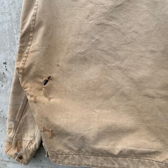 Vintage Union Made Carhartt Detroit Blanket Lined Jacket Workwear 6BLJ 48 Tan - Picture 14 of 16